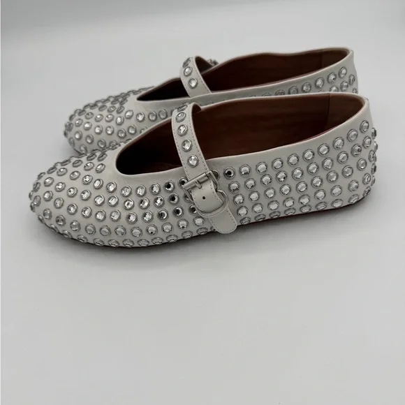 Alaia Crystal Embellished Mary Jane Flats Size 38 Excellent Condition - Picture 2 of 7